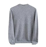 Yeuyyben Herren Wollpullover Winter Halb-Turtle Neck Strickshirt, Hellgrau 9, S