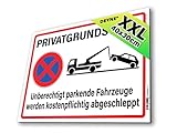 XXL Schild - Parken Verboten - 40 x 30 cm - Extra dicke 5mm Hartschaum-Platte - UV beständig - Outdoor geeig