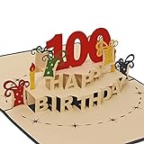 Favour Pop Up - 3D Glückwunschkarte zum runden 100. Geburtstag mit Überraschungseffekt beim Öffnen. Auch Gutschein oder Geldgeschenk finden Platz in diesem handgemachten kleinen Kunstwerk. TA100B