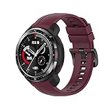 Yikamosi Kompatibel mit Honor Watch GS Pro Armband,Schnellverschluss Weiches Silikon rostfreiem Metallverschluss Ersatzbänder für Honor Watch GS Pro,W