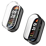 SeNool [2-Stück Hülle für Xiaomi Smart Band 9 (Xiaomi Mi Band 9) Schutzhülle Schutzfolie, Soft TPU Slim Stoßfestes Plattierte Displayschutzfolie für Xiaomi Mi Band 9- Klar+Schw