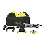 Dino KRAFTPAKET 640302 9mm-900W Exzenter Poliermaschine Stufenlos im XXL-Set mit 125mm 150mm Stützteller Polierschwamm Polierteller Polierpad Tasche für Auto KFZ Boot, G