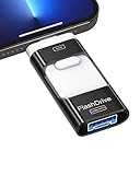 ROSPE 128GB USB Stick für Phone, 4 in 1 Speicherstick für Phone/Pad/Android/Computer/Laptop/PC, USB 3.0 Speicherstick Externer Speichererweiterung Fotostick, Stahlschw