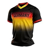 Fußball Trikot 2026 Deutschland Fan Shirt Kurzarm Retro Tshirt Fußball Trikots Klassische T-Shirt Germany Tshirt Trainingsshirt Freizeit Tops Geeignet für Alltag Festivals und Wettkämpfe(#C Rot,3XL)