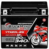 BlackMax YTX20L-BS Motorradbatterie GEL 12V 20Ah GTX20L-BS CTX20L-BS O
