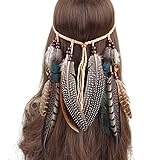 Comfysail Frauen Bohemien Feder Quasten Seil Weben Stirnband Gürtel Haarband Haarschmuck Hippie Boho Indisch Haarb