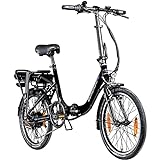 ZÜNDAPP Z110 20 Zoll E Bike Faltrad Damen Herren Elektrofahrrad klappbar Fahrrad Elektro Klapprad Ebike Pedelec E-Bike Erwachsene Klappfahrrad (schwarz, 33 cm)
