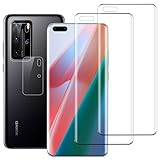 Wondoner [2+2 Stück] für Folie Huawei P40 Pro Panzerglas Kameraschutz, Verschleißfest Displayfolie Huawei P40 Pro Panzerfolie, Sensible Berührung Keine Blasen Displayschutz S