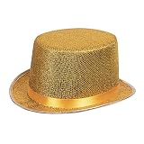 Boland - Hut, glänzender Zylinder, flache Hutkrempe, Karneval, Halloween, Fasching, Mottoparty, Kostüm, Accessoire, Theater, Verkleidung, G