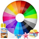AFXXE 3D Stift filament PCL, 20 Farben, je 10m- 3D Pen Filament 1.75mm mit Vorlagen Buch Set für Kinder & Erwachsene, Filapen Nachfüllung mit Schablonen für ODRVM, Tecboss, Lovebay, 3D Stift Zubehö