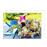 Edition Seidel Premium Glückwunschkarte Blanko ohne Text mit Umschlag. Blankokarte für verschiedene Anlässe Geburtstagskarte Billet Danke Blumen Garten (A364 SW023)
