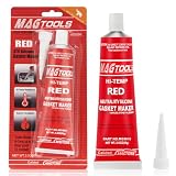 flintronic Dichtmasse Motor, 85ml Motordichtmasse, Ölbeständig Hochtemperatur Silikon Dichtmasse, Zylinderkopfdichtung Dichtmittel, Dichtsilikon Dichtungsmasse für Autos Motorräder Reparatur(Rot)