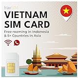 travSIM Vietnam SIM-Karte | 12GB Mobile Daten mit 4G/5G Geschwindigkeit | Kostenloses Roaming in Indonesien & 5+ Ländern in Asien| Plan SIM-Karte für Vietnam ist 30 Tage lang gültig