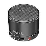 LogiLink Bluetooth 5.3 Lautsprecher mit eingebautem Mikrofon, FM-Radio und microSD Kartenleser, Schw