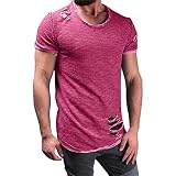 Herren T-Shirt Rundhals Kurzarm Shirt Regular Fit Print Sommer Lose Sommer Oberteile Mode T-Shirt mit Los Angeles Grafik Kreativen Buchstaben Regular Fit Kurzarm Einfarbig Flammg