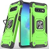 Fucozan Schutzhülle für Samsung Galaxy S10, Militärqualität, stoßfest, mit Ständer, integrierter magnetischer Autohalterung, robuste Schutzhülle für Samsung Galaxy S10, Grü
