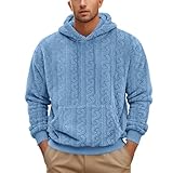 MEIMIYI Sweatshirt Herren Große Lose Casual Basic Sweater Komfortabel Weich Warm Kapuzensweatshirt All-Match Klassisch Jugend Kaputzenpulli B-Blue S