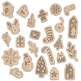 Papierdrachen 24 Adventskalender Zahlen aus Holz mit Baumwollschnur - weihnachtliche Motive - Elegante Deko für deinen Weihnachtskalender - für Kinder und Erwachsene - Set 8