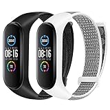 Huamanlou Nylon Armband Kompatibel mit Xiaomi Mi Band 6/Mi Band 5/Mi Band 4/Mi Band 3/Amazfit Band 5 Armband, Weiches Sport Uhrenarmband Verstellbarer Ersatzarmband für Herren D