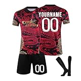 Generisch R.Madrid Benutzerdefiniert Trikot 23/24 Trikot für Kinder Personalisiert Trikot mit Namen Nummer Team und Logo Herren/Junge Football Training Tshirts Shorts und Socken Anzug