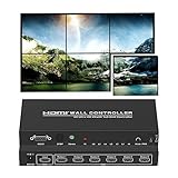 GKRONG 4K HDMI 2x3 Video Wall Controller 1080P HD Processor HDMI 1.4 HDCP 1.4 Support 1x1, 1x2, 1x3, 1X4, 1x5, 2x1, 2x2, 2x3, 3x1, 3x2, 4x1, 4x2, 5x1 with 1 HDMI Input 6 HDMI Outp