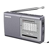 XHDATA D219 UKW/FM/AM Radio Batteriebetrieben Weltempfänger Mini Radio,Radio Retro für Haushalt Outdoor Camping Wandern Tragbares Radio G