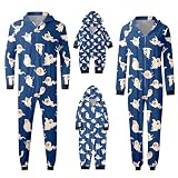 Bedrucktes Halloween-Kostüm Parent Child Christmas Matching Family Halloween Prints Siamese Pajamas Sets Hooded Romper Zipper Jumpsuit Loungewear(Damen,#066,L)
