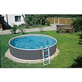 Paradies Pool® Aufstellpool Splash Pool Komplettset rund 360 x 110 cm grau inkl. Filteranlage, Leiter und V