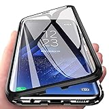 Wishcover Magnetische Schutzhülle für Huawei P40 Pro, magnetische Adsorption, vorne und hinten, Hartglas, transparent, Vollbild-Abdeckung, Klappdeckel, einteiliges Design für Huawei P40