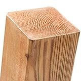 BooGardi Imprägnierte Holzpfosten · 18 Größen · 7x7x200 cm · Vierkantpfosten mit flachem Kopf · Kiefer · Kantholz Balk