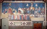 ZHAOSHAN Vintage Tier Bilder Grafiti Kunst Poster Allegorie der g Regierung von Ambrogio Lorenzetti Vintage Wandbild für Office Home Decor 60x90