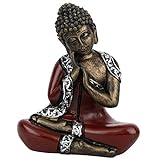 Statuestudio Polyresin Buddha Statue für Home Decor Diwali Büro Corporate Gift Meditation Schaustück Figur rot (4.5 3 6 Inches), 11.43 cm x 7.62 cm x 15.24 cm (420500-V)