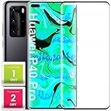 [HelloCase] Premium Hartglas für Huawei P40 Pro Ganzbildschirm, Voll, Dicker, Härtegrad 9H, 5D, Glas, Schutzglas, Stärke 0.5mm, Na-Display