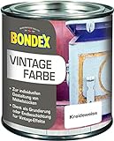 Bondex Vintage Farbe Kreideweiß 0,375 L für 5 m² | Kreative Innengestaltung | Vintage-Effekt | Pflegt und schützt | Seidenmatt | Möbelfarbe | Dekofarb