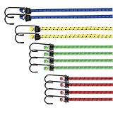 10x Allzweck Expander Mit Haken & Extra Starke Gepäckspanner Set für Camping & Auto & Fahrrad - Spanngurte & Spanngummi - Autozubehö