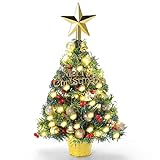MA3TY klein Weihnachtsbaum künstlich, Mini Christbaum 50cm Tannenbaum Christbaum für Weihnachtstischdekoration Mini Tannenbaum dek