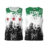 Syrien Flagge 1932-1963 Grain Basketball Trikot Shirt Team Up Sport 3D Full Print Design Trikots, Schwarz , S