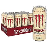 Monster Energy Pacific Punch - koffeinhaltiger Energy Drink mit erfrischendem Punch-Geschmack aus Himbeere, Guave und Kirsche - in praktischen Einweg Dosen (12 x 500 ml)