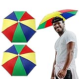 VINFUTUR 2 Stücke Regenschirmhut Mini Regenschirmmütze Faltbarer Sonnenschirmhut Hutschirm Sonnenschutz Kopfbedeckung Scherzartikel für Cosplay Karneval Festival Outdoor Strand - Einheitsgröß