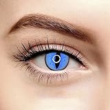 Farbige Feurige Blau Dragon Kontaktlinsen Ohne Stärke mit Gratis Kontaktlinsenbehälter - Stark Deckend und Intensive Farben - Drogon Cosplay Lenses für Halloween Fasching