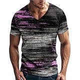 RUMAOZIA Personalisierte Tshirt Oversized Tshirt Herren Bedruckte Graffiti T-Shirt Rundhalsshirt Krawatte Gefärbte T-Shirts Muskelshirts Sommer Hawaii Strand Sport Tie Dye Rundhals Tops S