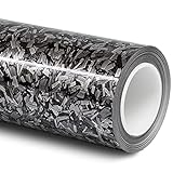 Folindo® 3D Forged Carbon Autofolie Silber Glanz (33,28€/m²) | 50 x 152 cm | Selbstklebende Luftkanal Folie zur Auto Folierung | B