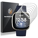 LK 6 Stück Schutzfolie Kompatibel mit Fitbit Versa 3 / Fitbit Sense Folie, Kompatibel mit Hülle Blasenfreie Klar HD Weich TPU Display
