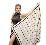 LA FERANI Designer Damen Seidentuch Rosa klassisch Halstuch Seide Chiffon Schal formelle Anlässe Tuch Umschlagtuch leicht 90x90cm Bandana Seidenschal Geschenk Stola Tochter Mutter (Model 9)