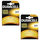 Duracell 377 Uhrenbatterien, Silberoxid, 1,5 V, SR626SW AG4 626 D377, 2 Stück