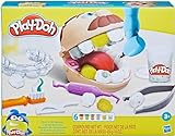 Play-Doh F1259 Zahnarzt Dr. Wackelzahn, Spielzeug für Kinder ab 3 Jahren mit Kariesknete und metallfarbener Knete, 10 Knetwerkzeugen, 8 Dosen à 56 g