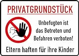 Privatgrundstück - Betreten verboten - Einbruchschutz - Befahren -16 x22 cm Schild Selbstklebende Karte Sticker - TK63