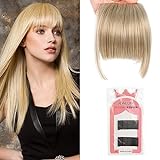 Clip in Pony Haarteil,Fringe Bangs Extension Front Hair,Fransen Haarspange in Pony,One Piece Clip in Pony,Extensions Natürliche Bangs,Bangs Clip,Bangs Clip Haarverlängerung Haarteil,Gebleichtes B