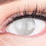 Farbige graue Kontaktlinsen Grauer Star Blind-Effekt Ohne Stärke - Stark Deckende Halloween Fasching Crazy Fun Lenses mit gratis Kontaktlinsenb