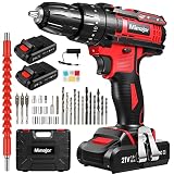 Akkuschrauber 21V, Mimajor Akku Bohrschrauber Set mit 2 Akkus, 36Nm Drehmoment Max, 2-Gang, 18+3 Drehmomentstufen, LED-Licht,80PCS Zubehöre Set für Haus Elektriker und DIY